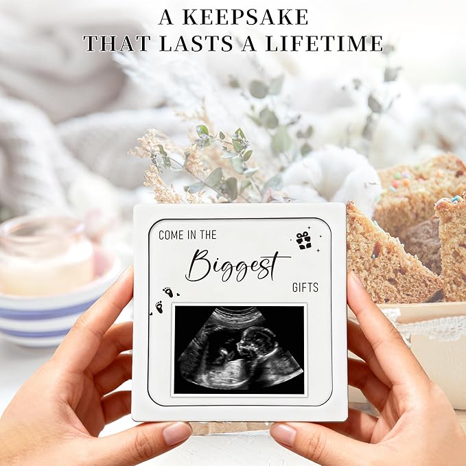 Pregnancy Announcement, Ultrasound Picture Frame Wooden Surprise Box, Baby Coming Soon Announcement Sign, Pregnancy Reveal Gifts for Grandparents, Husband, Friends, Auntie, Uncle, Best Sister