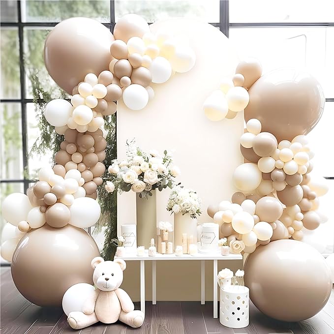 Beige Arch Backdrop Covers, 7.2FT Polyester Fitted Wedding Arch Stand Cover Round Top Chiara Stretchy Arch Backdrop Cover for Birthday Party Ceremony Banquet Decoration
