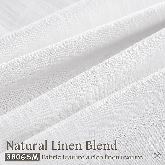 Extra Wide Pinch Pleated Linen Curtains 84 Inches Long 70 Inch Width for Living Room Bedroom Light Filtering Semi Sheer Pleat Window Curtain Boho Pinch Pleated Drape with Hooks Rings 1 Panel 70x84