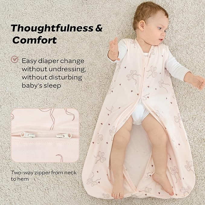 JELLYMONI Baby Sleep Sack 18-24 Months, 100% Cotton 3 Pack 0.5 TOG Baby Wearable Blanket Infant Sleep Sack with 2-Way Zipper Newborn Sleep Sacks