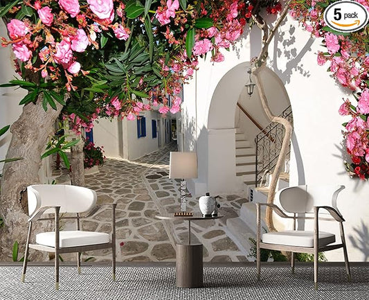 Traditional Backalleys of Amorgos Greece Wall Mural Wallpaper for Bedroom 103" x 69"