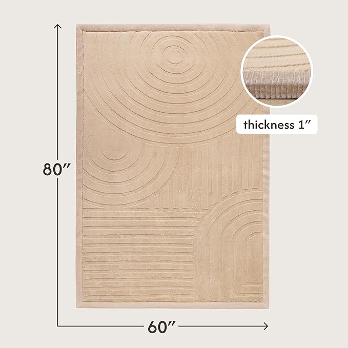 Hakuna Matte Premium Baby Playmat for Floor 60" x 80" Arches – Cloudsoft Coral Velvet Memory Foam Rug for Crawling – Non-Slip, Water-Resistant, Non-Toxic, Easy-Care, Thick Play Mat for Baby