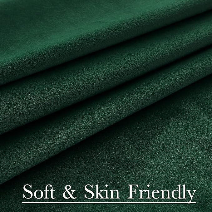 StangH Dark Green Velvet Curtains 84 inches - Christmas Decor Luxury Thick Room Darkening Window Drapes for Bedroom, Thermal Insulated Privacy Curtains for Living Room, W52 x L84, 2 Panels