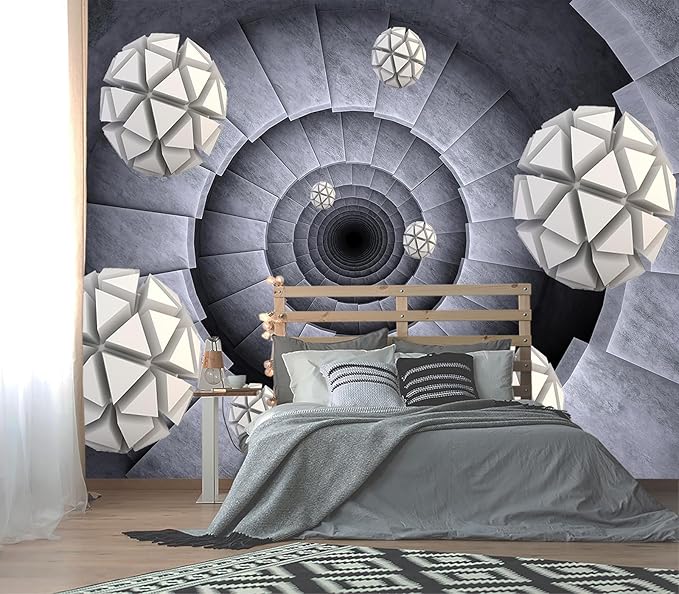 XMPMBM-3d planar Fabric Nursery Room Wallpaper Grey Abstraction Art Bathroom Wall Mural-W 154" X H 105"（112 Square Foot）