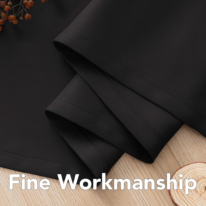 H.VERSAILTEX Premium Blackout Thermal Insulated Room Darkening Curtains for Bedroom/Living Room - Classic Grommet Top (2 Panels, Solid Black, 52 Inch by 45 Inch)