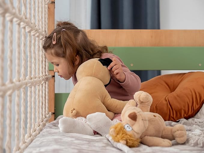 BUSY WOOD Montessori Floor Twin Bed with Rails - Smart Kids Bunk Twin Bedframe with Storage - Gym Complex for Kids - Jungle Gym Bed (Bunkbed+Table+2 Drawers (Full Depth))