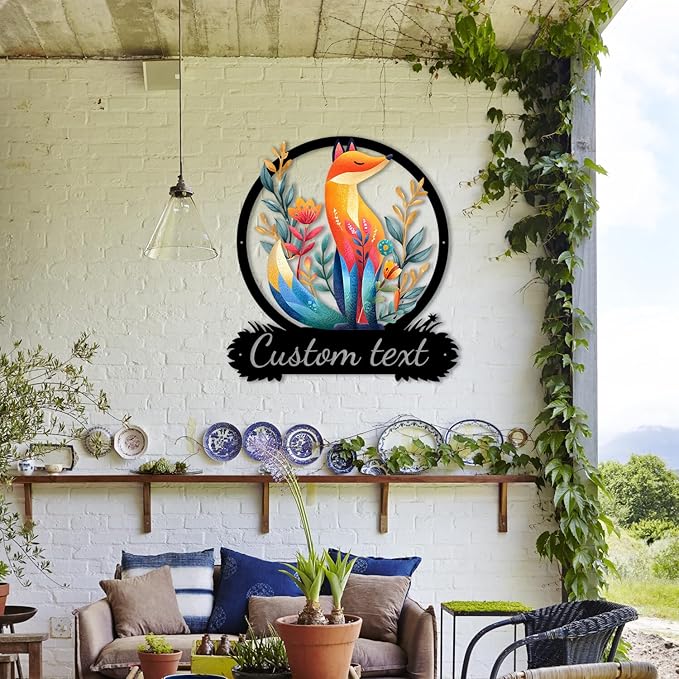 Metal Signs Customized, Fox Wall Art for Bedroom/Living Room/Kids’ Nursery/Bathroom/Home Decor
