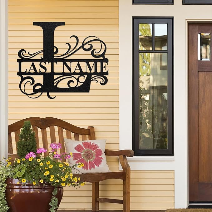 LULLBABYMALL Custom Metal Signs - Last Name Sign, Split Letter Monogram, Letter L, Family Name Wall Art, Outdoor Metal Signs, Personalized Wedding Gift