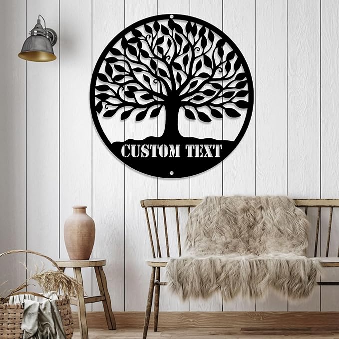 Custom Tree of Life Metal Sign, Personalized Family Name Sign, Wall Art, Welcome Sign for Front Door, Porch/Patio/Home decor, Anniversary/Wedding/House Warming Gifts New Home for Couples 2025