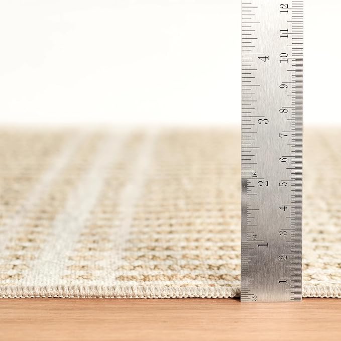Dash & Albert Arbor Natural Machine Washable Rug, 8.5 X 11.5 Feet, Tan Stripe Pattern
