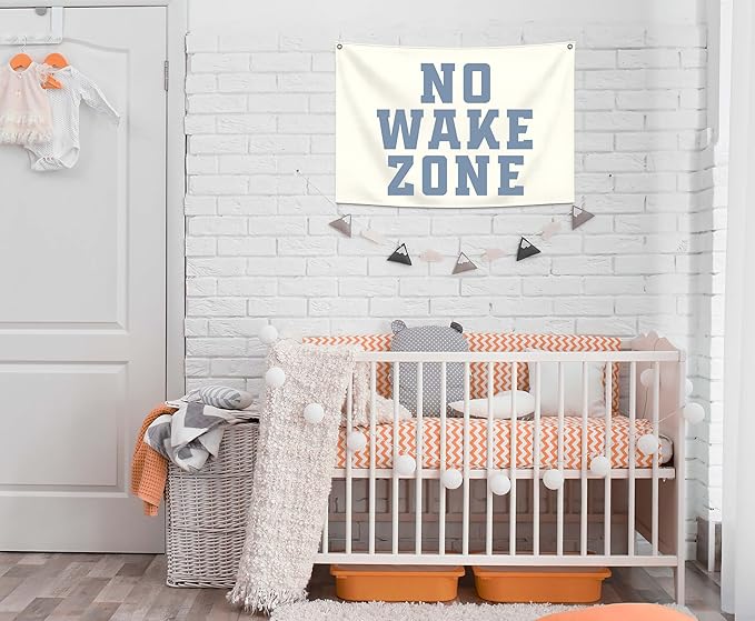 Personalized Surf Rectangular Banner Flag Wall Decor Gift for Baby Boy Girl Kids,Nursery Above Crib Bedroom Playroom Decor Decor-No Wake Zone-Baby Present Shower,Birthday Christmas Gift
