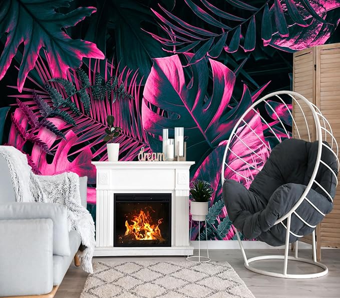 XMPMBM-Tropical Botanical backsplash Large Decorative Wallpaper Plant Leaf Bedroom Bathroom Wall Mural- W 132" X H 92"（93 Square Foot）