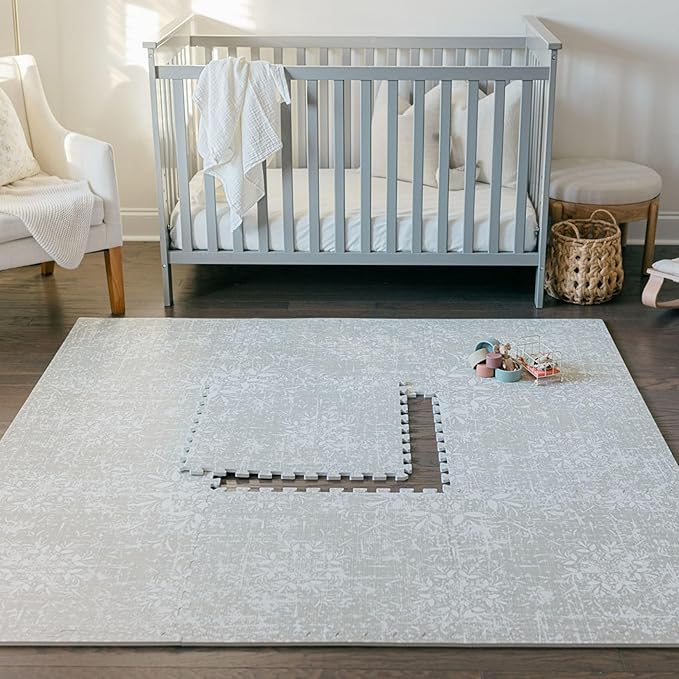 Baby Play Mat for Floor - Eden (4x6ft) - Premium EVA Foam Play Mat for Babies & Toddlers (Ages 0-5+) - Non-Toxic Playmat for Tummy Time, Crawling & Playroom - Stylish & Comfortable