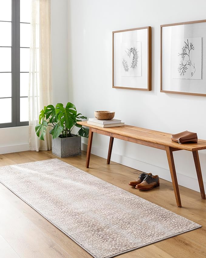 Livabliss Area Rugs - 3x10 Pablo Modern Antelope Print Camel Brown Runner Area Rug for Living Room Bedroom - Animal Theme Non-Shedding Stain Resistant Large Carpet for Hallway, Entryway (2'7" x 10')