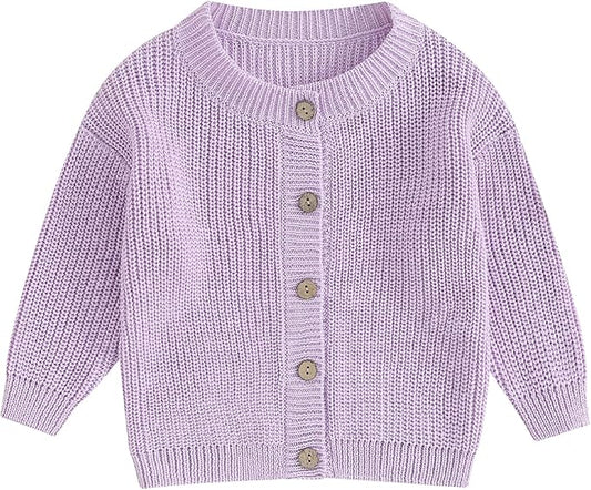 Newborn Baby Boy Girl Knit Sweater Cardigan Winter Warm Button Down Sweatshirt Top Outfit Cute Infant Fall Clothes
