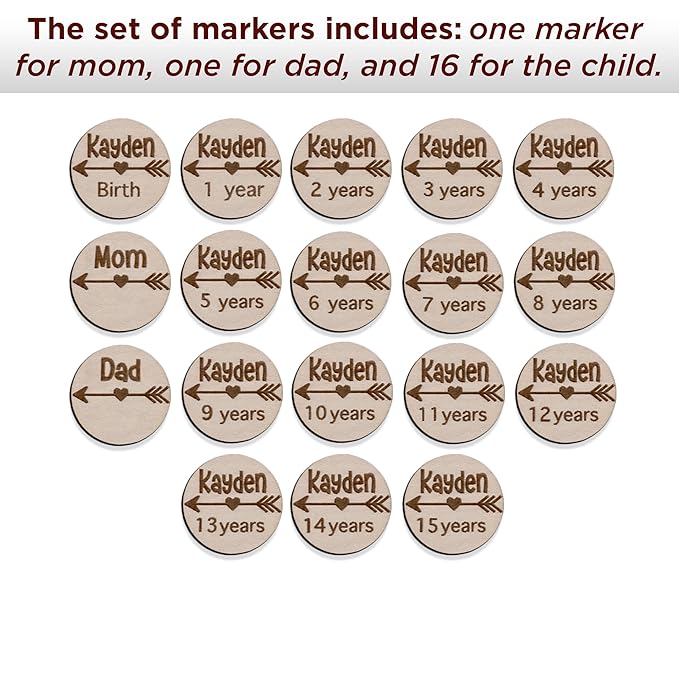 Personalized Wooden Markers for Kids Ruler Growth Chart.