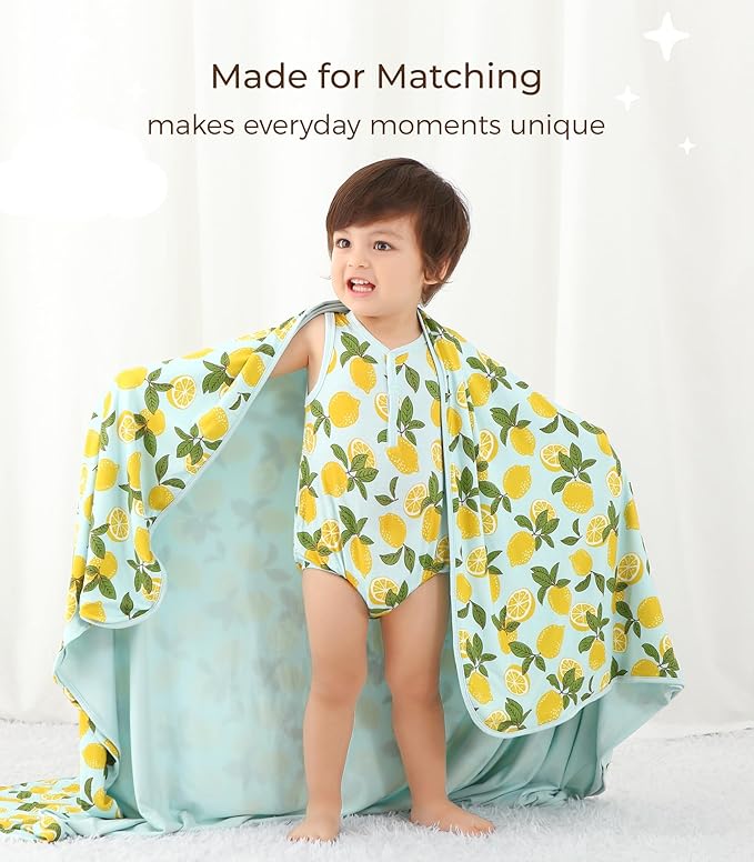 Premium Baby Blankets, Soft Viscose from Bamboo Blanket for Boys and Girls, Nursery Crib Bedding Quilt for Newborn and Toddler, Cooling for Hot Sleepers, 50'' x 50'' Lemons