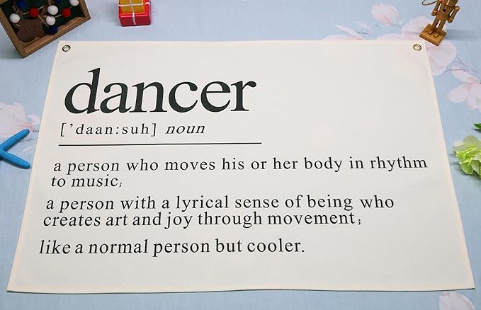 Dancers Definition Rectangular Banner Flag Pennant Wall Decor Gift for Dancer,Dance Studio Office Bedroom Home Playroom Decor-Dancer Daan Suh Noun-Team Birthday Retirement Christmas Gift