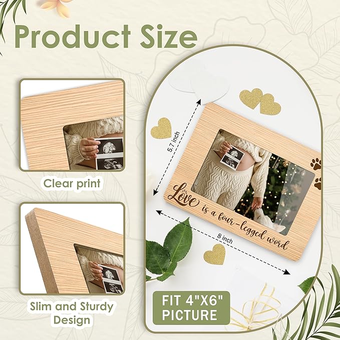 Cute Baby Picture Frame - Gender Reveal Decorations and Baby Shower Gifts for New Mom Grandparent Pregnancy Announcement Newborn Nursery 4 X 6 Inch Christmas Photo Picture Frame - A23