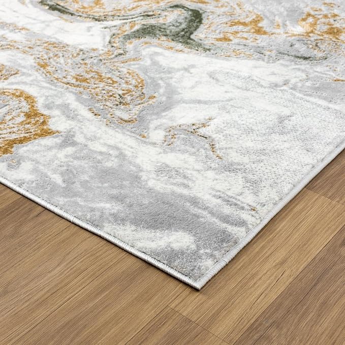 LUXE WEAVERS Marble Swirl Abstract Area Rug, Green 8x10