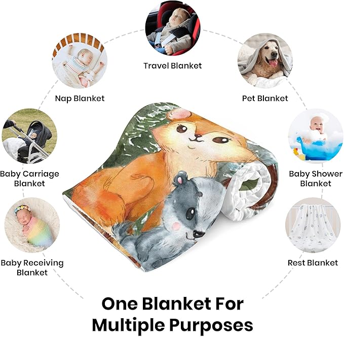 J&SBGFT Personalized Baby Blanket for Boys, Custom Name Receiving Blanket for Toddlers, Kids Nursery Stroller Crib Decor Throw 30"x40", Color18