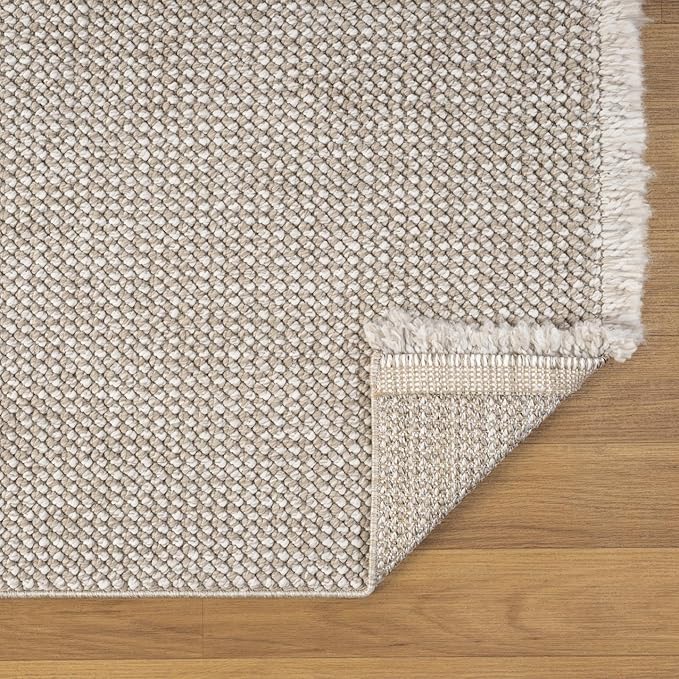 LUXE WEAVERS Solid Machine Woven Taupe 4x6 Area Rug, Indoor Stain-Resistant Carpet
