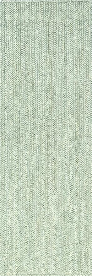 nuLOOM Rigo Green, 2'6" x 6', Handmade, Jute, Soft and Textured, High Traffic, Stain Resistant, Easy Clean, Durable Runner for Bedroom, Living Room, Dining Space, Den, Foyer, Entryway