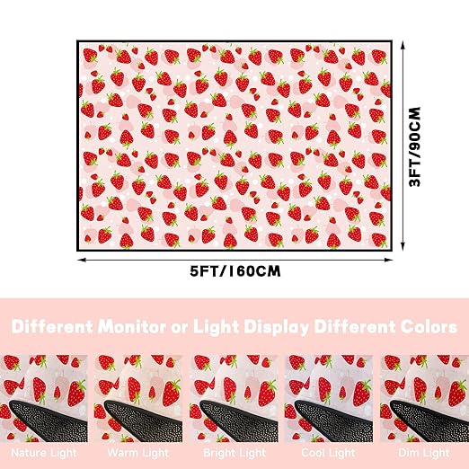 Strawberry Rug Kwaii Pink Area Rugs for Bedroom Dorm Living Room Cute Throw Rug Floor Mat Pad Doormat Carpet, 3' x 5'(90 x 160cm)