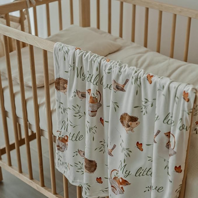 Baby Blankets for Newborn - Nursery Minky Blankets Super Soft for Boys Girls, Infant Toddler Blanket with Double Layer Dotted Backing for Baby Crib Stroller, 30 x 40 Inch, Animal World