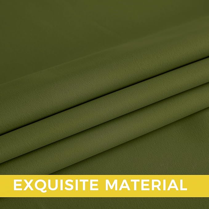 NICETOWN Olive Green Curtains for Living Room 84 inches Long 2 Panels, Thermal Grommet Curtains for Living Room, Noise Reducing Privacy Window Treatment Shades for Nursery, Laundry Patio, W52