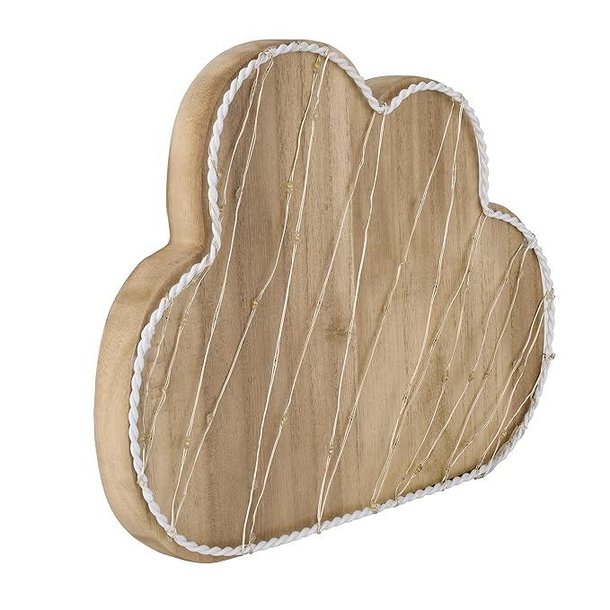 Little Love by NoJo Cloud Shaped Lighted LED Natural Wood Wall Decor