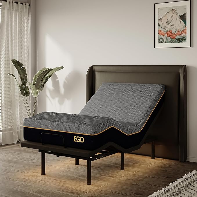 Twin XL Adjustable Bed Frame and 12 inch Memory Foam Mattress, Independent Head and Foot Incline Electric Bed with Massage, Wireless Remote, Zero Gravity, 2 USB Ports, Adjustable Legs, No Headboard