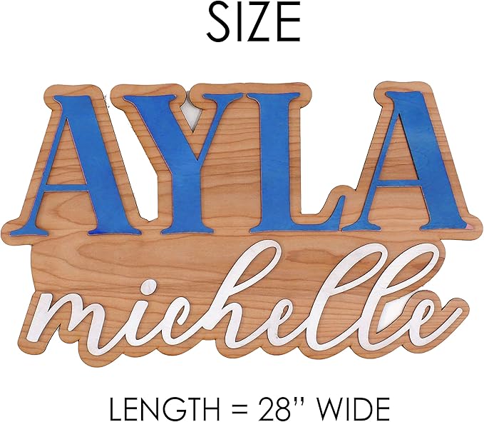 Large Wood Nursery Sign | Nursery name sign for Kids | Custom Wood Name Sign | 3D Wood Baby Name Sign (Purple)