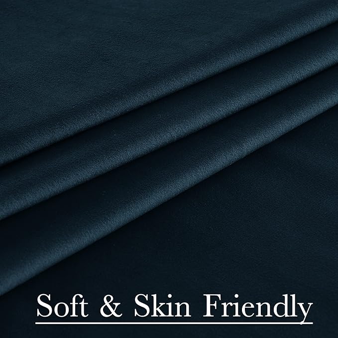 StangH Navy Blue Curtains 100 inches Long Back Tab Thermal Insulated Noise Reducing Drapes for Sliding Door Living Room Privacy Curtain Panels for Bedroom, W52 x L100, 2 Panels