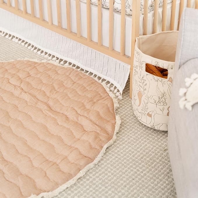 Crane Baby Baby Activity Mat, Woodland Animal Nursery Decor, Reversible Infant Play Mat for Tummy Time and Floor Activities, Infant Play Mat, 40" X 40"
