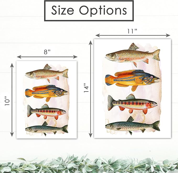 DREAM BIG PRINTABLES Vintage Fishing Decor Art Print - Unframed - 8x10 | Farmhouse Decor | Wall Art for Cabin, Lake House, or Fishing Enthusiast | Made in USA