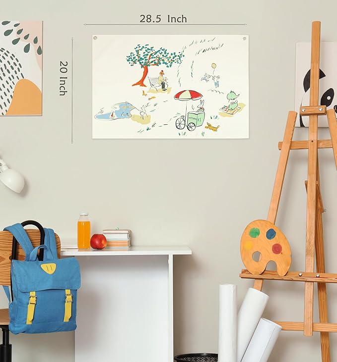 Boho Rectangular Canvas Banner-Funny Flag Wall Decor for Teen Friends Colleagues Neighbors,Nursery Above Crib Bedroom Living Room Office Decor-Garden Themed-Baby Shower Birthday Christmas Gift