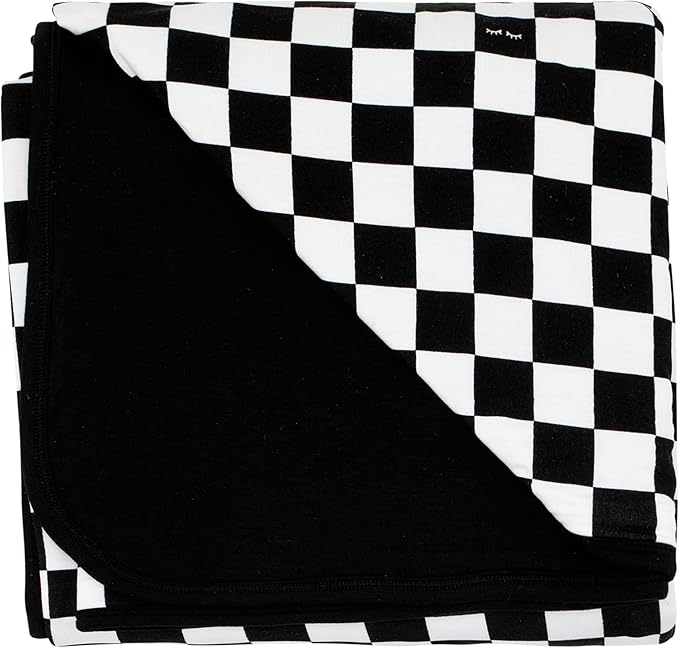 Little Sleepies Cloud Blanket, Soft Viscose from Bamboo Toddler & Baby Blanket for Boys & Girls, Lightweight, Perfect for Hot Sleepers, 50" x 50", Large (Cool Checks)