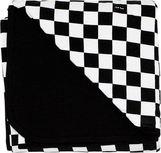 Little Sleepies Cloud Blanket, Soft Viscose from Bamboo Toddler & Baby Blanket for Boys & Girls, Lightweight, Perfect for Hot Sleepers, 50" x 50", Large (Cool Checks)