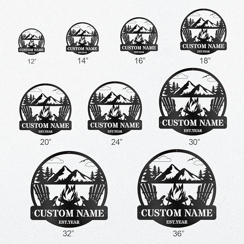 Custom Metal Signs Metal Name Sign Metal Wall Art Split Letter Monogram Wall Decor Metal Wall Art Last Name Sign Family Name Sign Personalized Wedding Gift Fire Pit Sign Outdoor Decor Cabin Sign