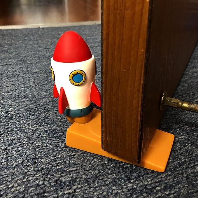 Rocket Door Stopper – Fun Space-Themed Decor for Kids' Rooms, Non-Slip & Durable PVC EVA Material, Safe & Gentle on Floors – Perfect for Little Astronauts