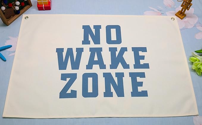 Personalized Surf Rectangular Banner Flag Wall Decor Gift for Baby Boy Girl Kids,Nursery Above Crib Bedroom Playroom Decor Decor-No Wake Zone-Baby Present Shower,Birthday Christmas Gift