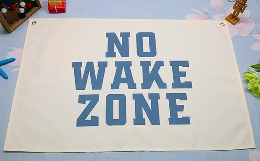 Personalized Surf Rectangular Banner Flag Wall Decor Gift for Baby Boy Girl Kids,Nursery Above Crib Bedroom Playroom Decor Decor-No Wake Zone-Baby Present Shower,Birthday Christmas Gift