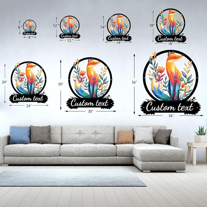 Metal Signs Customized, Fox Wall Art for Bedroom/Living Room/Kids’ Nursery/Bathroom/Home Decor
