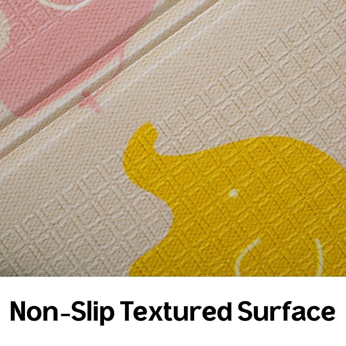Parklon Baby Play Mat, Foldable & Portable, Large Size (78.7 x 55.1), Indoor, Outdoor, Waterproof, Made in Korea - Little Elephant