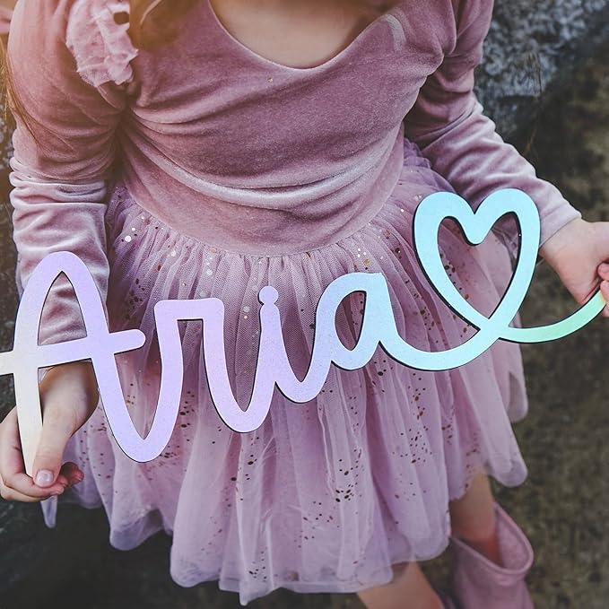 Wooden Name Signs (with a heart) - Personalized wood letters for girl, Baby name sign, Custom name sign nursery, Toddler girl room decor, Home decor