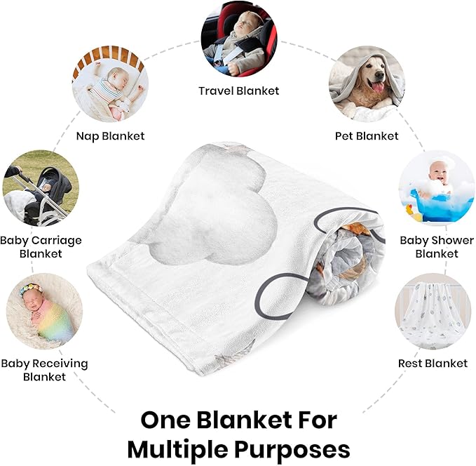 J&SBGFT Custom Baby Blanket for Boys - Personalized with Name, Receiving Blanket for Toddlers, Kids, Crib, Stroller, Nursery Decor - 30"x40", Color21