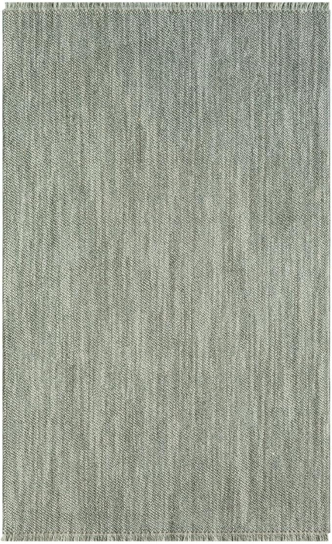 LUXE WEAVERS Solid Machine Woven Green 4x6 Area Rug, Indoor Stain-Resistant Carpet