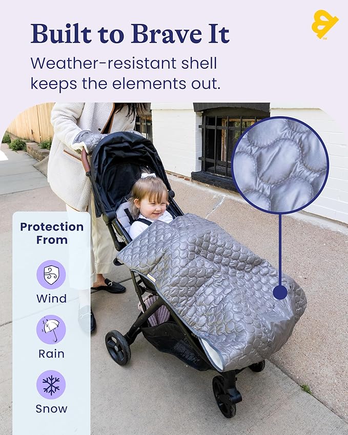 Goldbug Baby Blanket for Strollers & Car Seats - Weather-Resistant Shell - Warm Fleece Lined - Packable