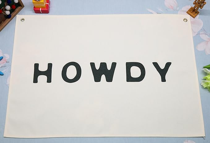 Boho Western Howdy Rectangular Banner Flag Wall Art Decor Gift for Kids Teen Women Men,Office Home Living Room Bedroom Decor Garden-Howdy Rectangular Banner Collection-Birthday Christmas Gift
